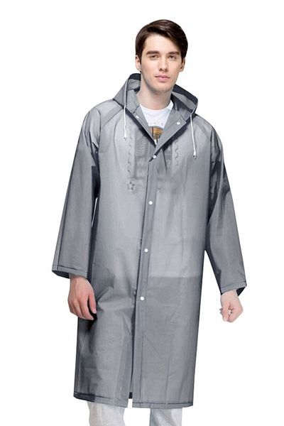KorseShop Γκρι Unisex Eva Raincoat με κουκούλα