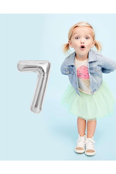 Ekin Süs 40 Cm Silver 7 Number Foil Balloon