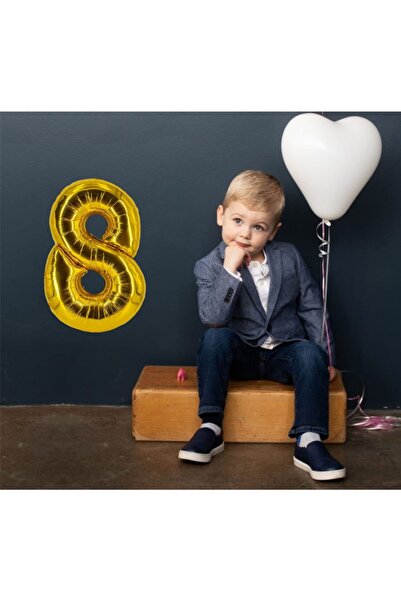 Ekin Süs 40 Cm Gold 8 Number Foil Balloon