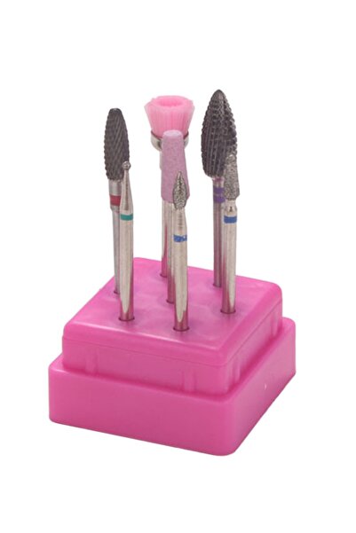 alaraycosmetics Nail Salon Manicure Freze Ucu Set 7 Adet (Tungsten Çelik,Elma...