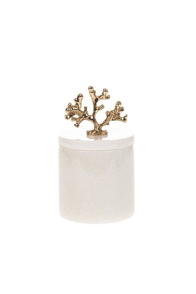 mar&more Gold Colored White Cotton Holder