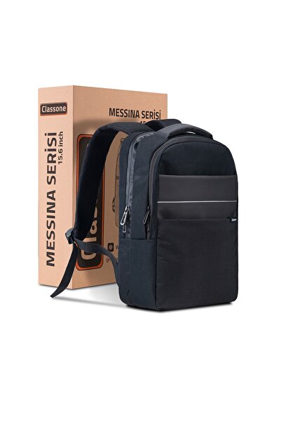 Classone Messina Bp-ms500 15."6 Su Geçirmez Kumaş Ve Fermuar Laptop Sırt Çantası-siyah
