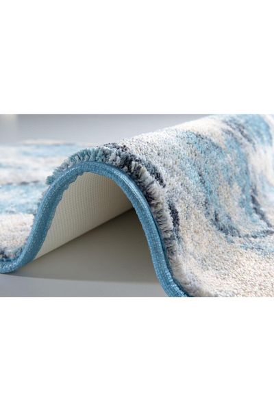 Confetti Snakeskın 50X57 Blue Bathroom Rug