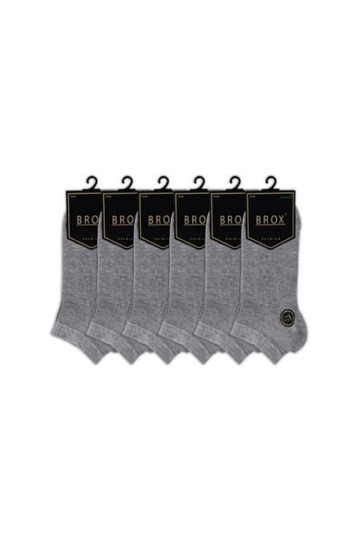 BROX Мъжки сиви бамбукови чорапи, 6 броя, безшевни, парфюмирани