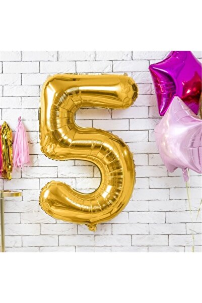 Adana Pasta Malzemeleri 5 Gold 34 Inch Foil Balloons