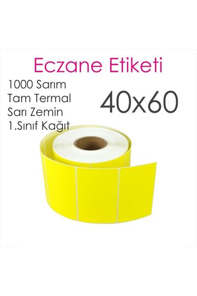 Elit Etichetă cu cod de bare 40x60 galben termic 1000 litri
