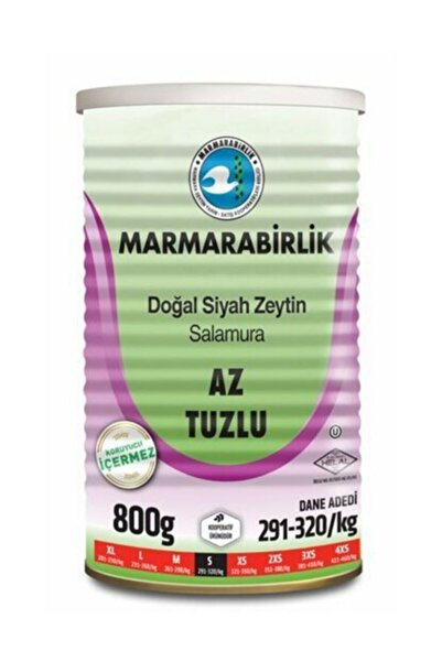 MarmaraBirlik Az Tuzlu Siyah Zeytin 800 Gr