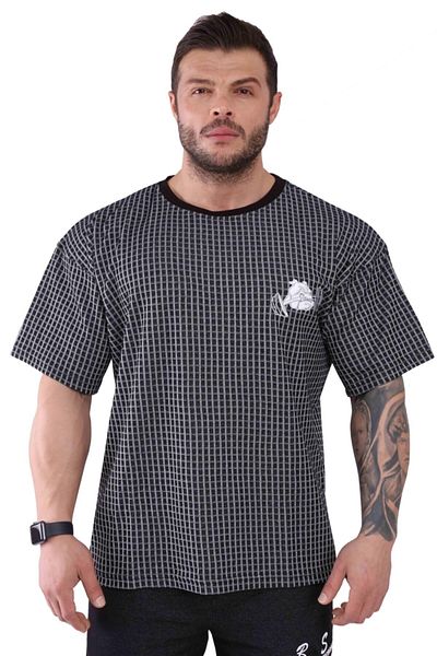 Big Sam Men's Black Sports Wide Cut Oversize Top T-shirt2770