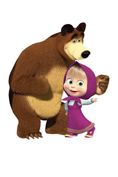 Sepet Yıldızı 80x90 Cm Big Bear Masha Children's Room Wall Sticker