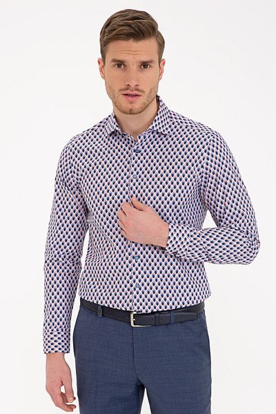 Pierre Cardin Тъмносиня прилепнала риза