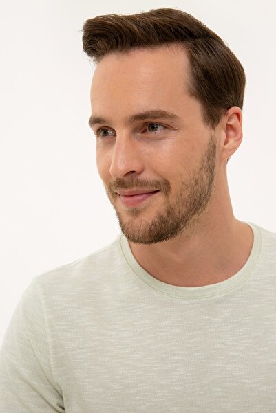 Pierre Cardin Mint Green Slim Fit Crew Neck T-Shirt