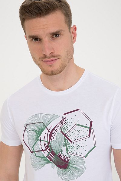 Pierre Cardin Λευκό T-shirt Slim Fit Crew Neck