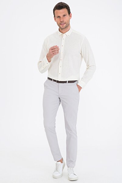 Pierre Cardin Ανοιχτό κίτρινο πουκάμισο με κανονική εφαρμογή