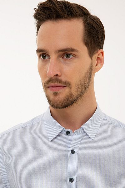 Pierre Cardin Ανοιχτό μπλε πουκάμισο Slim Fit