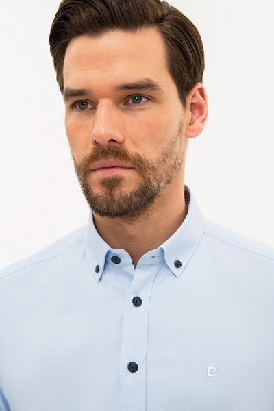 Pierre Cardin Ανοιχτό μπλε πουκάμισο Oxford Slim Fit