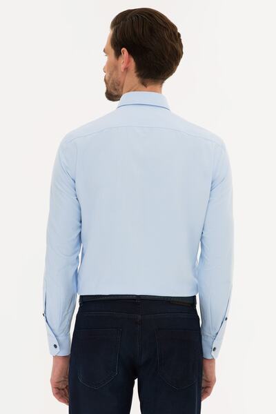 Pierre Cardin Ανοιχτό μπλε πουκάμισο Oxford Slim Fit