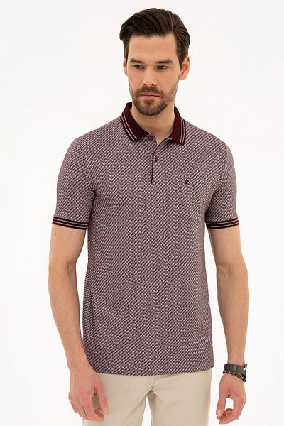 Pierre Cardin Κόκκινο Regular Fit Πόλο Γιακά T-shirt