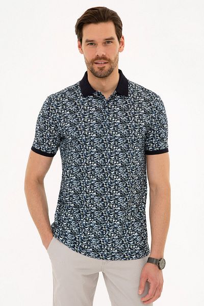 Pierre Cardin Μπλουζάκι Polo Neck Slim Fit Navy Blue