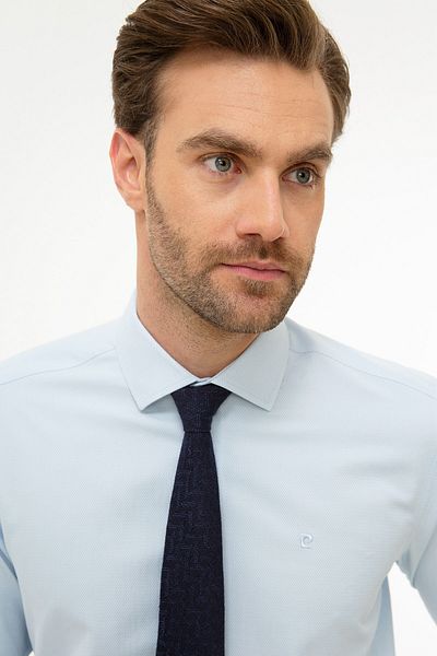 Pierre Cardin Ανοιχτό μπλε πουκάμισο Dobby Regular Fit