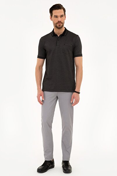 Pierre Cardin Μαύρο μπλουζάκι πόλο με κανονική εφαρμογή