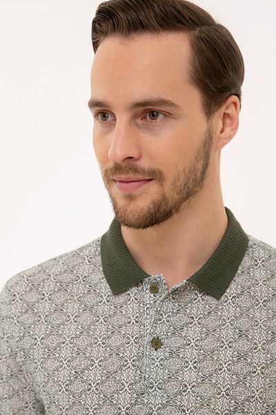 Pierre Cardin Ελαφρύ Χακί Slim Fit Polo T-shirt