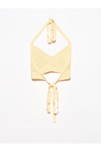 Dilvin 1011 Hátsó csipke kötöttáru Bustier-t.sárga