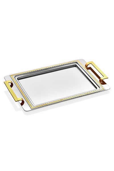 SILA Wicker Gold Single Tray Tea Tray 1 Piece