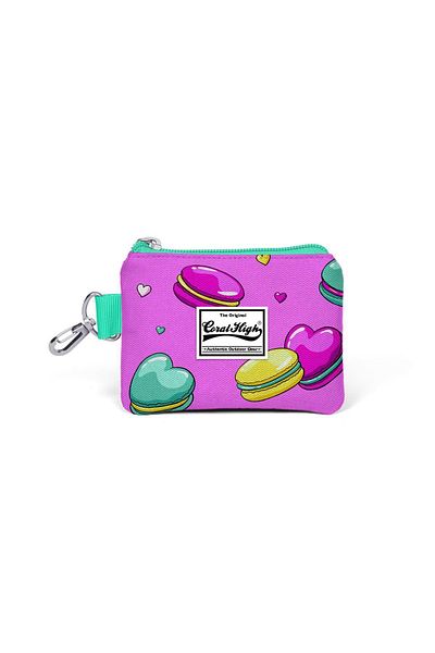 Coral High Light Pink Macaron Patterned Coin Purse 21711