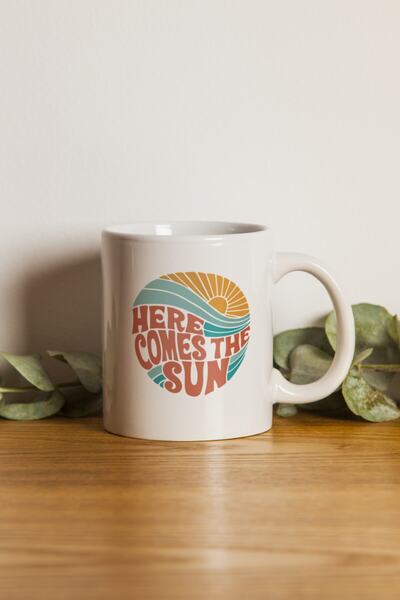 Hediyecim Vuslat Porcelain - Here Comes The Sun Motto Mug - Machine Washable