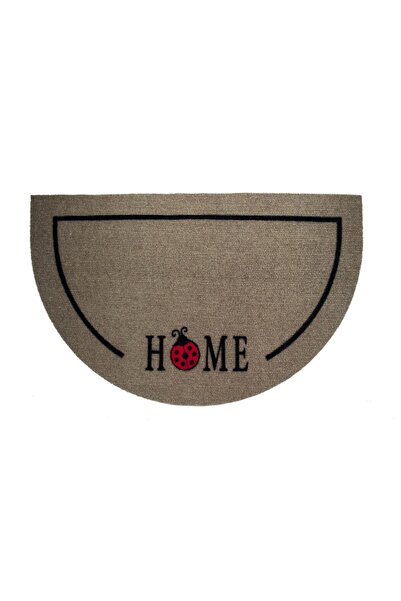 GizHome Luna Italyan Kaymaz Taban Kapı Paspası 40x65 Yarımay Kahve Uğur Böceği Home