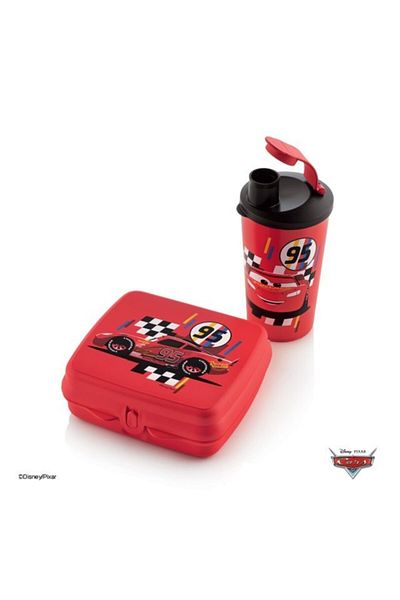 Tupperware Cars Nutrition Set Cup and Sandwich Storage Container