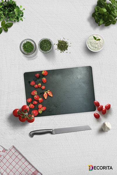 Decorita Strawberry Pattern |   Glass Cutting Board - Glass Cutting Board |   20cm X 30cm
