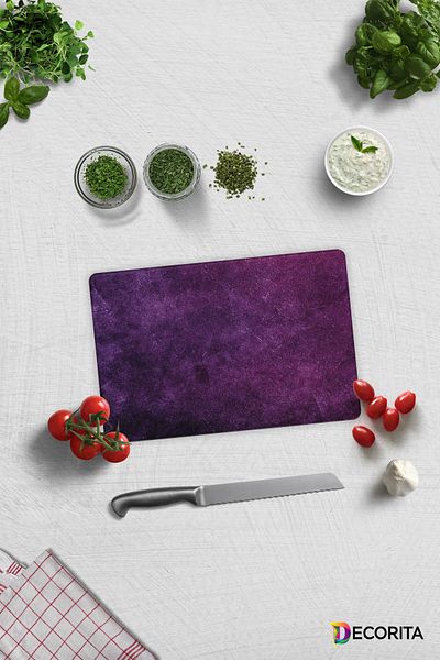 Decorita Purple Tissue |   Glass Cutting Board - Glass Cutting Board |   20cm X 30cm