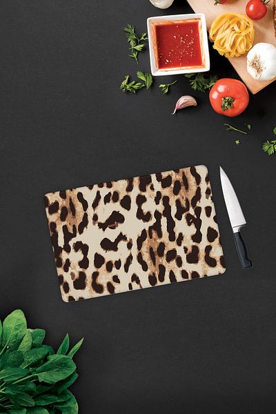 Decorita Leopard Pattern |   Glass Cutting Board - Glass Cutting Board |   20cm X 30cm