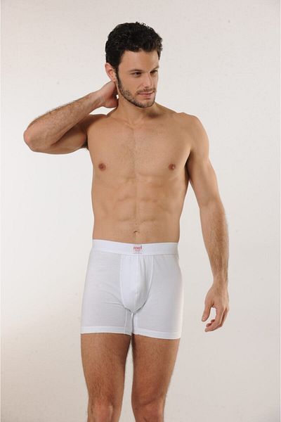 Hmd Ανδρικό λευκό βαμβακερό Lycra Boxer & Άνετη Υφή 3 Πακέτο