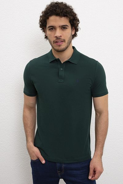 U.S. Polo Assn. تي شيرت رجالي باللون الأخضر الداكن