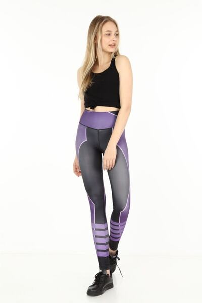 MAGZA Purple Patterned Sports Leggings