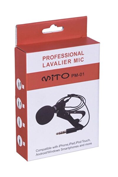 Mito Pm-01 Telefon Pc Ve Kamera Bağlantılı Youtuber Kablolu Yaka Mikrofonu