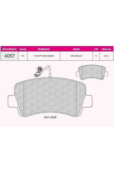 BEŞER Master Iii Movano B 2.3Cdti 07 / 10> Single Wheel Rear Brake Pad