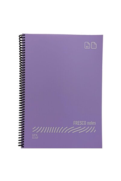 Gıpta Red Fresco A4 Plastic Cover 80 Sheets Lined Spiral Notebook