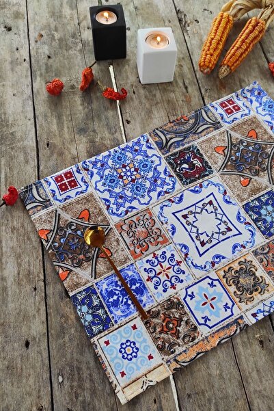 Esafe Home Tile Patterned Duck Linen Fabric American Service for 6 People