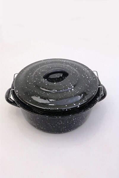 DHDEHAHOME Black Lid Enamel Chips Fryer Frying Pot 25 Cm