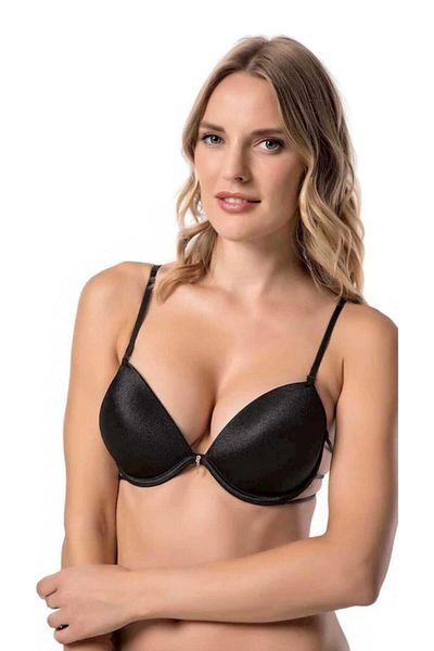 Le Jardin 7007 Sutien negru Valeria - cu nervuri și pietre, cu sfoară