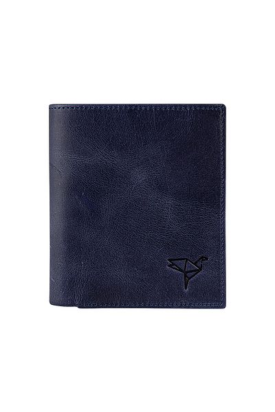 Garbalia Men's Navy Blue Marshall Leather Crazy Wallet