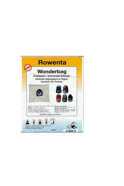 Universal Rowenta Ro 5239 Ta Compacteo Ergo Vacuum Cleaner Dust Bag 20 Pieces