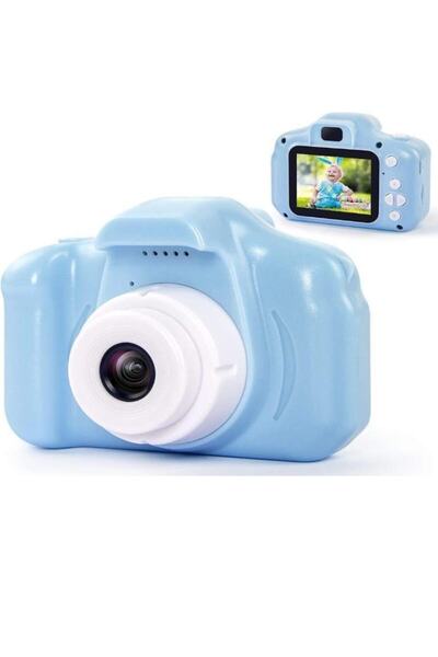 BLUE İNTER Mini Dijital Çocuk Fotoğraf Makinesi Hd 1080p Sd Hafıza Kart Girişli 5 Mp Video Makinası Öz Çekim -m