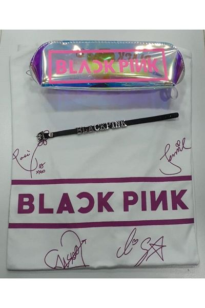 GC GÖKHAN CLUB Σετ βραχιόλι για στυλό μπλουζάκι Blackpink Unisex Owersize