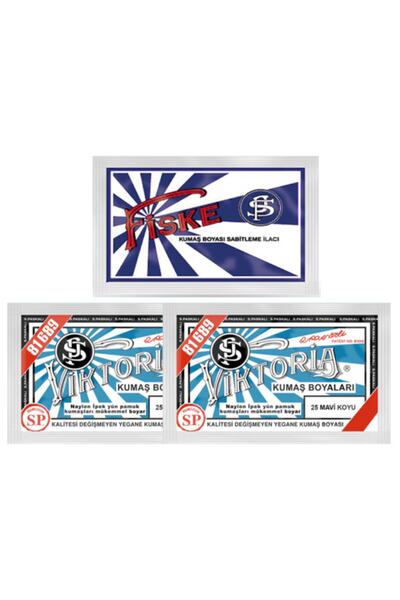 Viktoria 2ad 25 Koyu Mavi Viktoria Kumaş Boyası Kot Boyası - 1ad Fiske Sabitl...