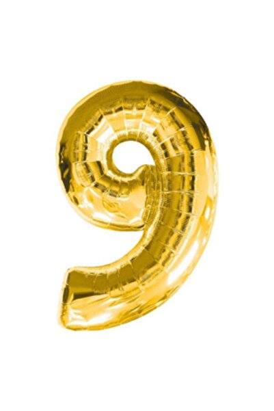 Parti Seza 1 بالون ذهبي على شكل رقم 9 مقاس 100 سم