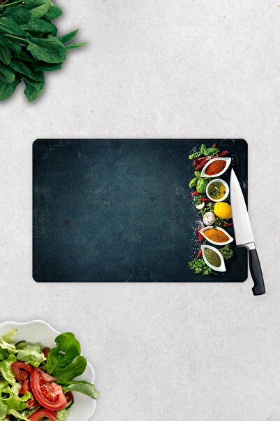 Decorita Colorful Spices |   Glass Cutting Board - Glass Cutting Board |   20cm X 30cm